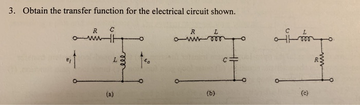 Solved Obtain the transfer function for the electrical | Chegg.com