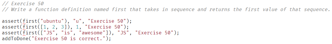 Solved I/ Write a function definition named first that takes | Chegg.com