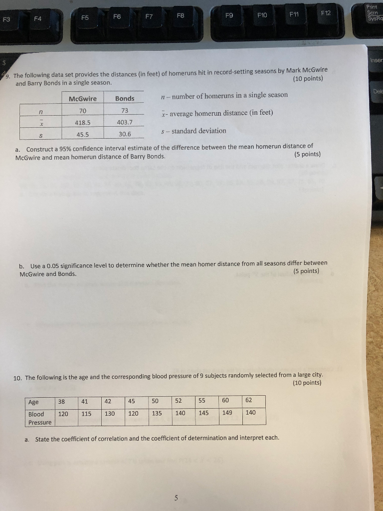 Solved F6 FB F9 F10 F11 F12 Punt Semn SysRI Inse 9. The | Chegg.com