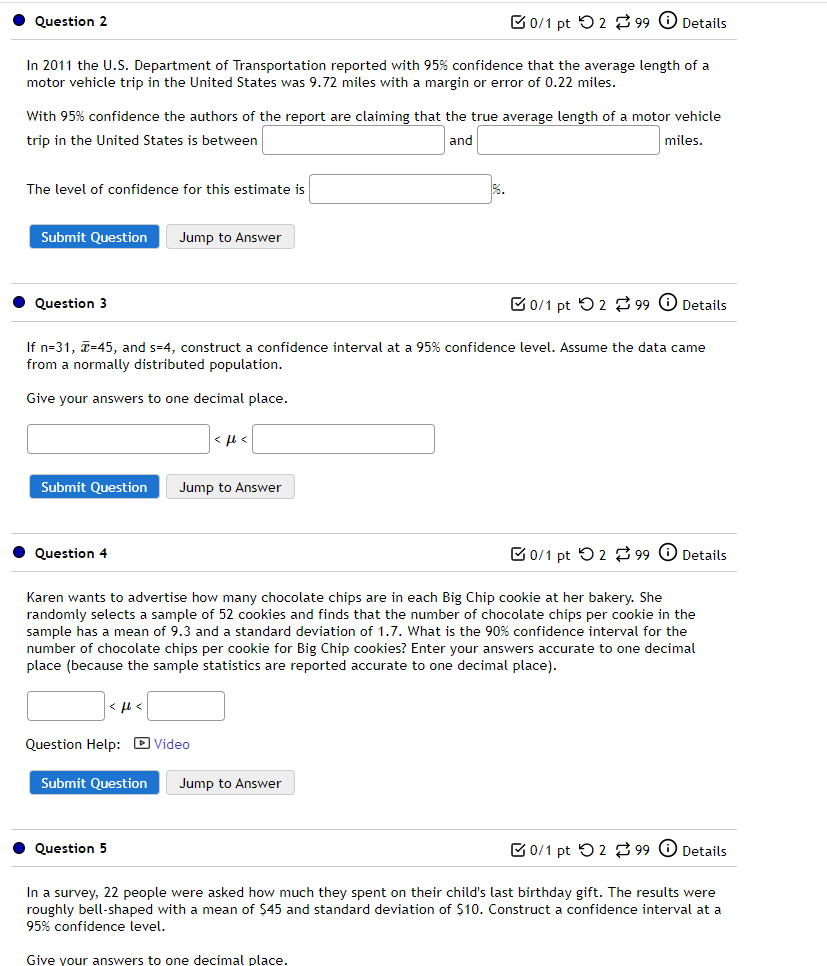 Solved Question 2 B0/1 pt 299 Details In 2011 the U.S. | Chegg.com
