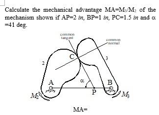 Solved Calculate the mechanical advantage MA=M/M of the | Chegg.com