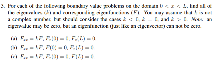 Solved 3. For each of the following boundary value problems | Chegg.com