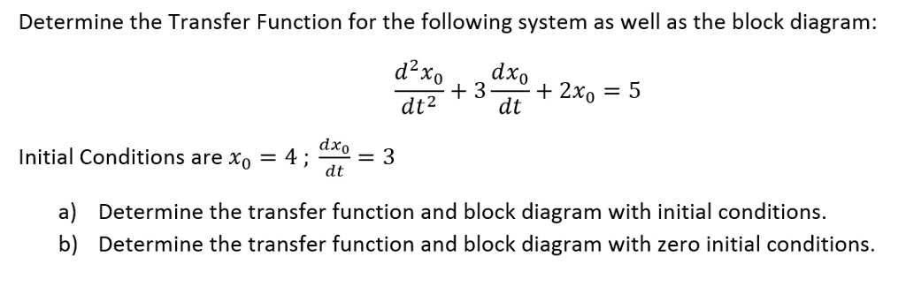 Solved Determine the Transfer Function for the following | Chegg.com