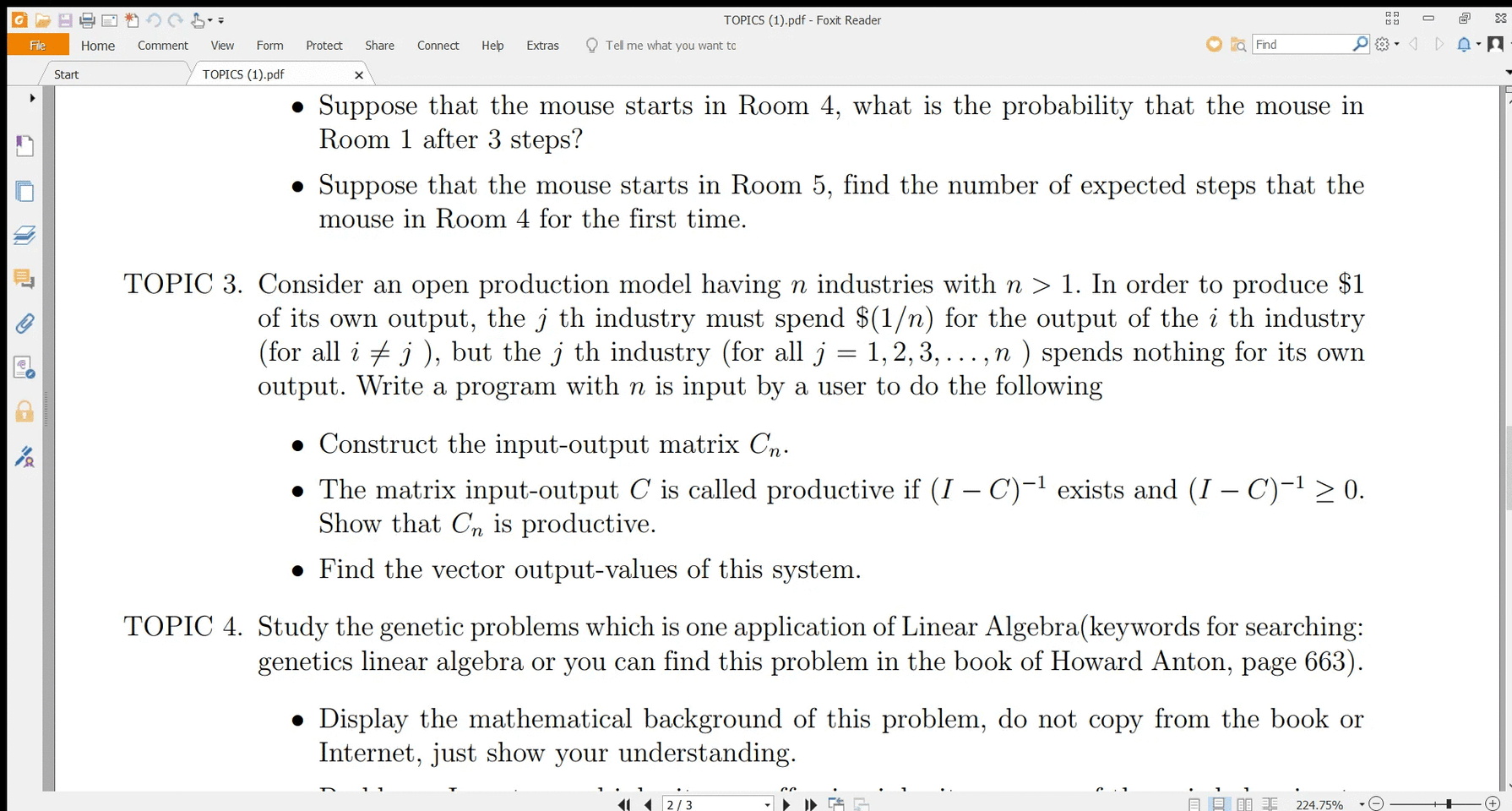 TOPICS (1).pdf - Foxit Reader a X a File Home Comment | Chegg.com