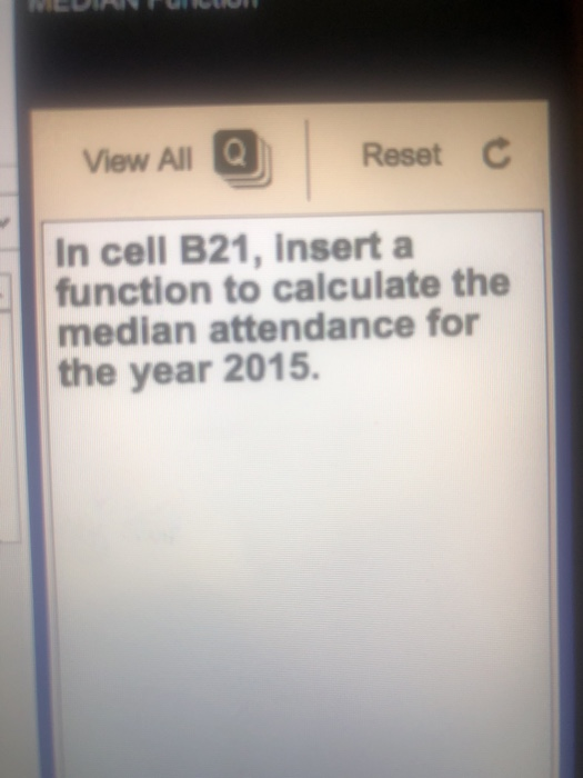 Solved View All Reset C In Cell B21, Insert A Function To | Chegg.com