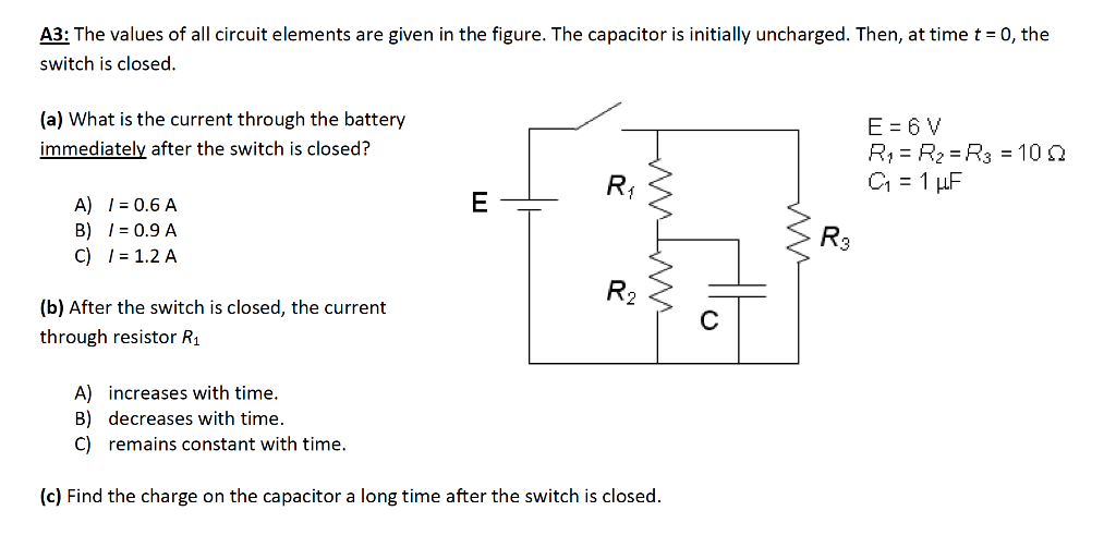 Solved A3: The values of all circuit elements are given in | Chegg.com