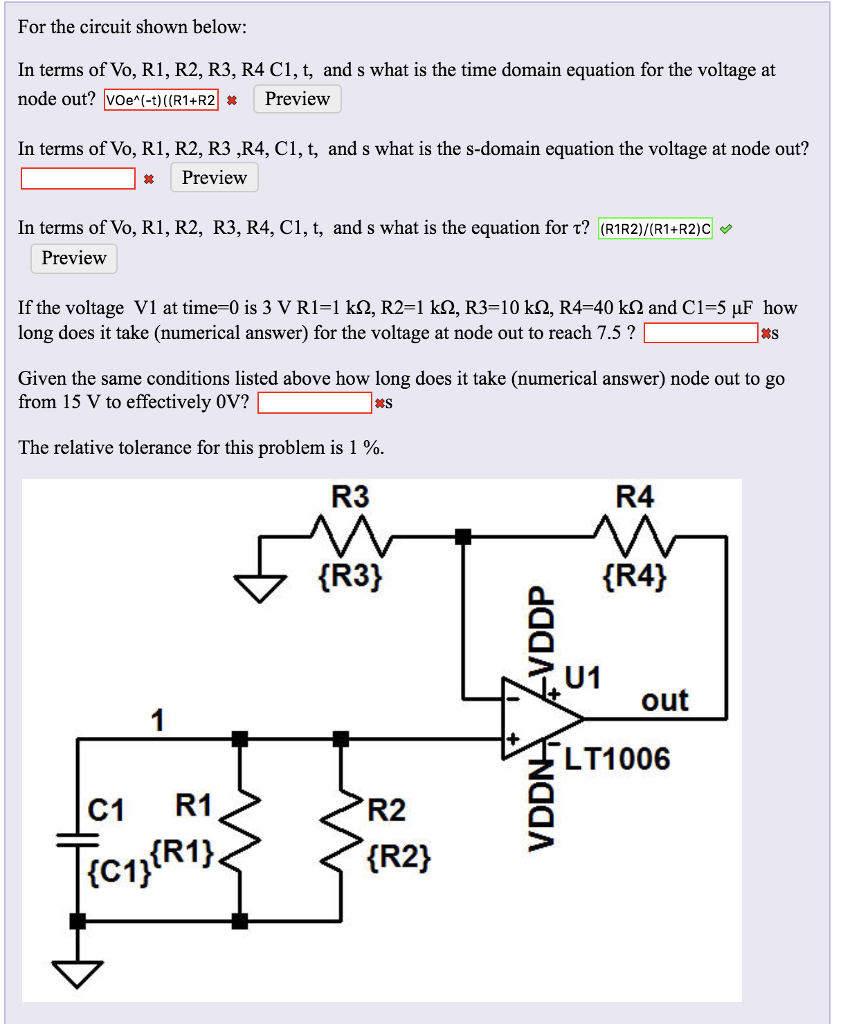 Solved For the circuit shown below: In terms of Vo, R1, R2, | Chegg.com
