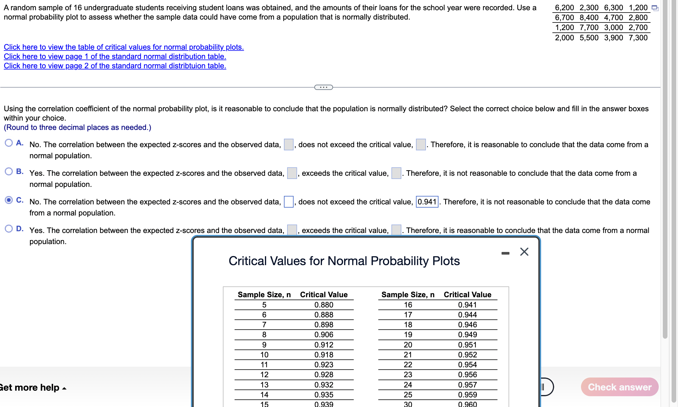 Using the correlation coefficient of the normal | Chegg.com