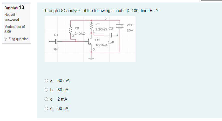 Solved Through DC Analysis Of The Following Circuit If | Chegg.com