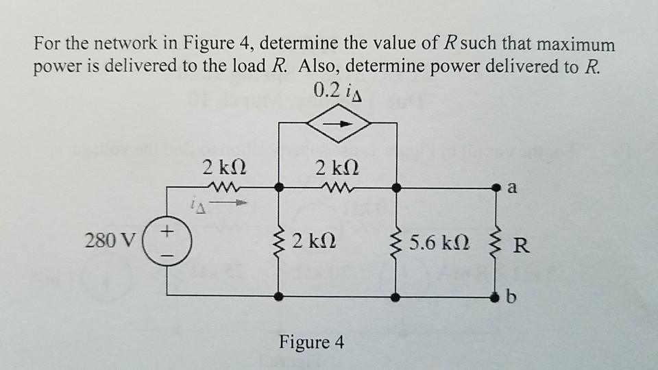 Solved For the network in Figure 4, determine the value of R | Chegg.com