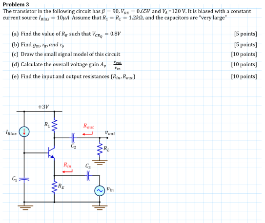 Solved The Transistor In The Following Circuit Has | Chegg.com