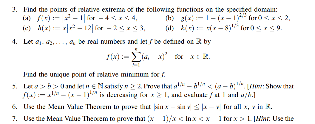 Solved 3 Find The Points Of Relative Extrema Of The Foll Chegg Com