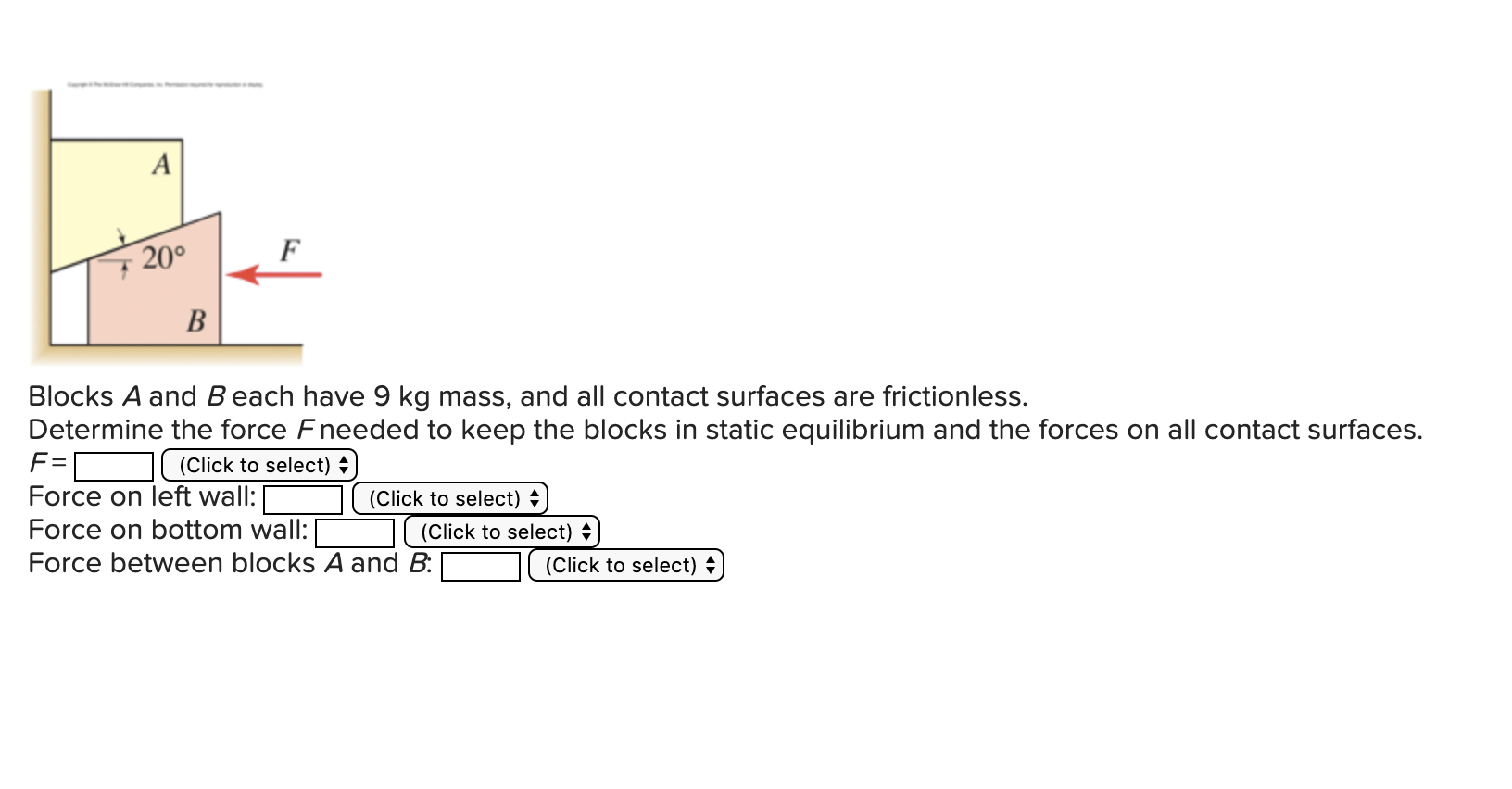 Solved 20° B Blocks A And Beach Have 9 Kg Mass, And All | Chegg.com