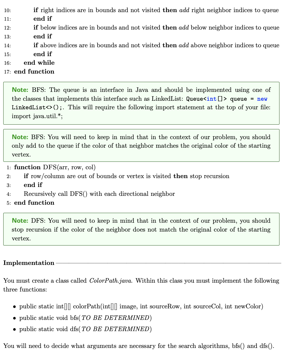 Solved 2 Color Path Implementation Now for the fun part. | Chegg.com
