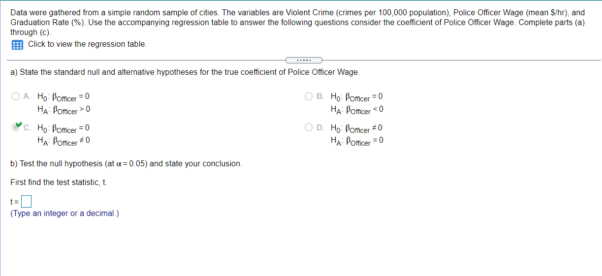 Solved Data were gathered from a simple random sample of | Chegg.com
