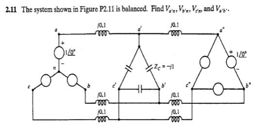 2.11 The system shown in Figure P2.11 is balanced. | Chegg.com