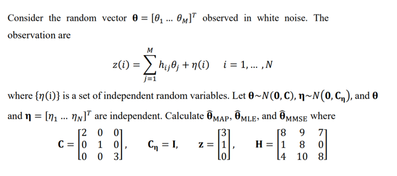 Consider The Random Vector 0 0 Om Observe Chegg Com