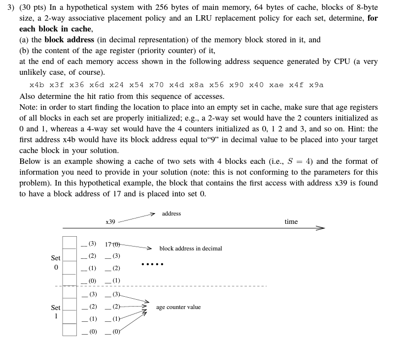 ( 30pts ) In a hypothetical system with 256 bytes of | Chegg.com