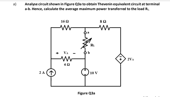Solved a) Analyse circuit shown in Figure Q3a to obtain | Chegg.com
