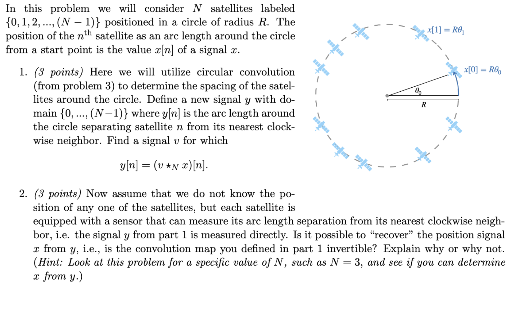 Solved In this problem we will consider N ﻿satellites | Chegg.com