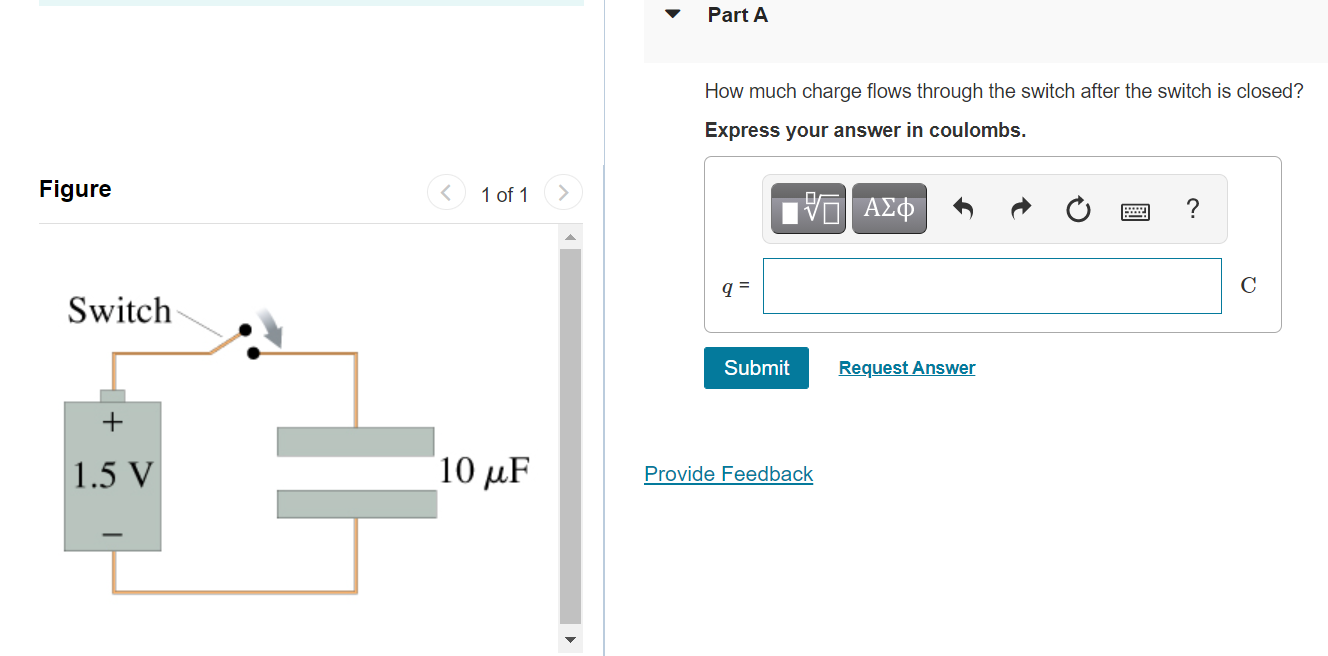 Solved Part A How much charge flows through the switch after | Chegg.com