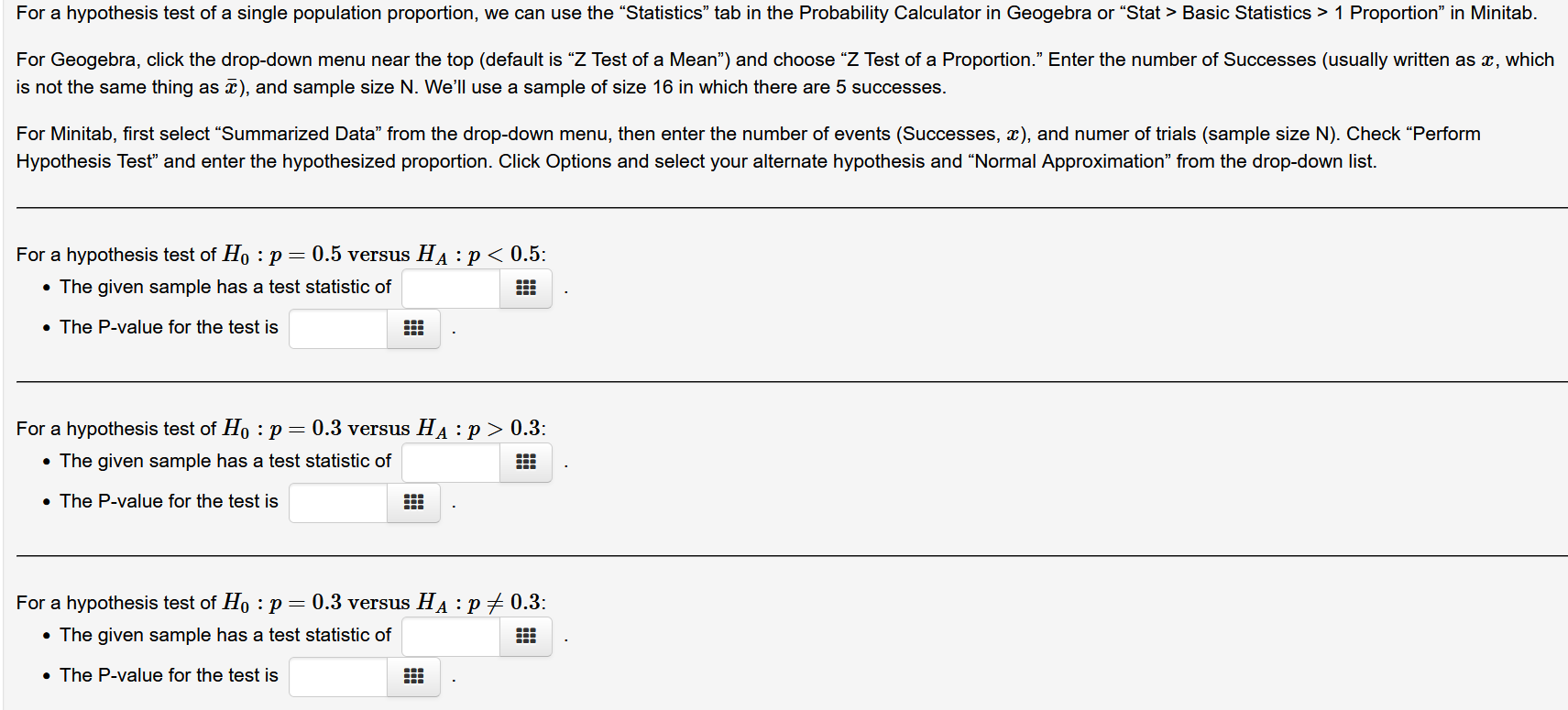 hypothesis testing one population calculator