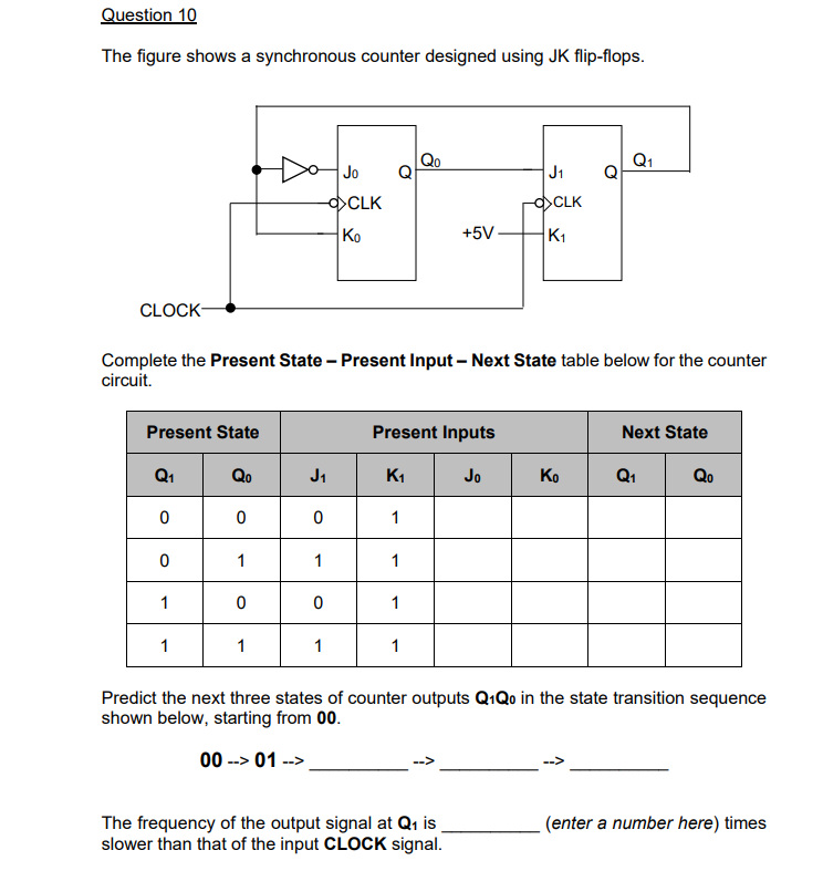 Solved Question 9 A sequential logic circuit requires a | Chegg.com