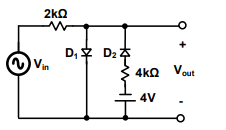 Solved 2ko W D, D- D 4 Vin 4ko Vout 4V 0 | Chegg.com