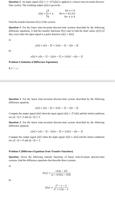 Solved Question Find The Inverse Z Transform X[n] For All N