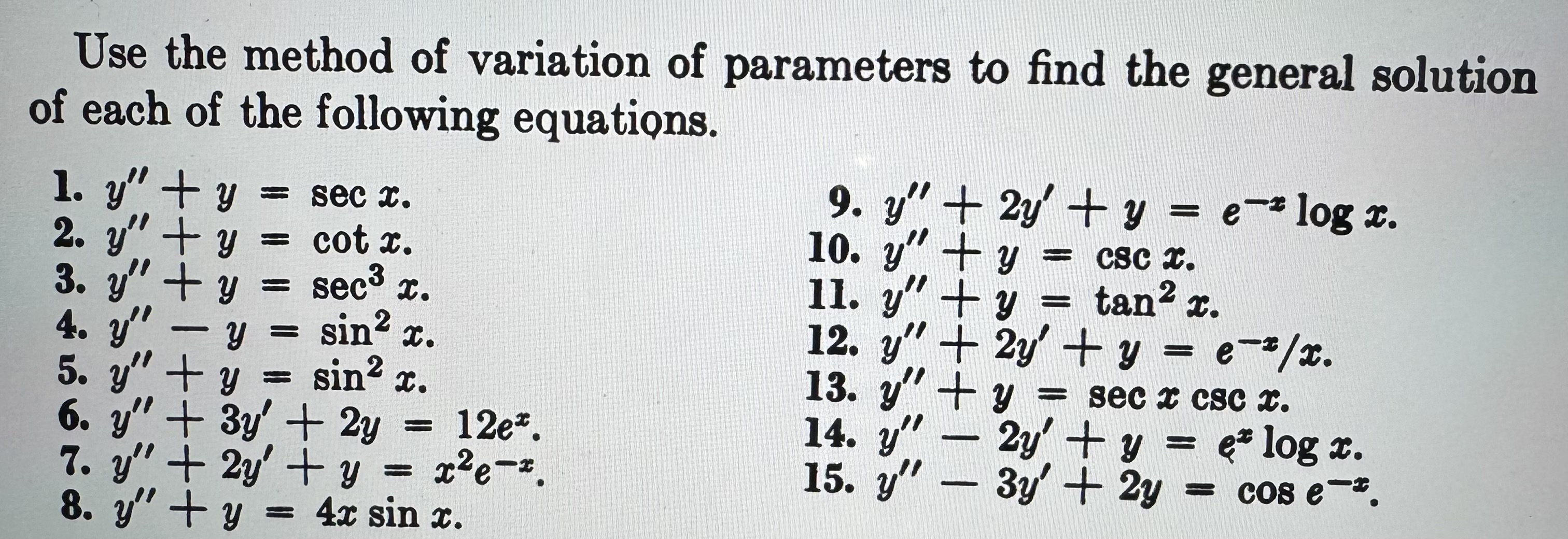 Solved Use the method of variation of parameters to find the | Chegg.com