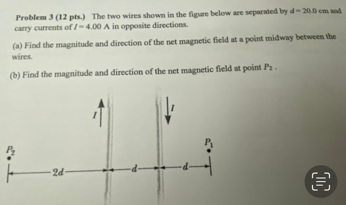 Solved Problem 3 (12 Pts.) The Two Wires Shown In The Figure | Chegg.com