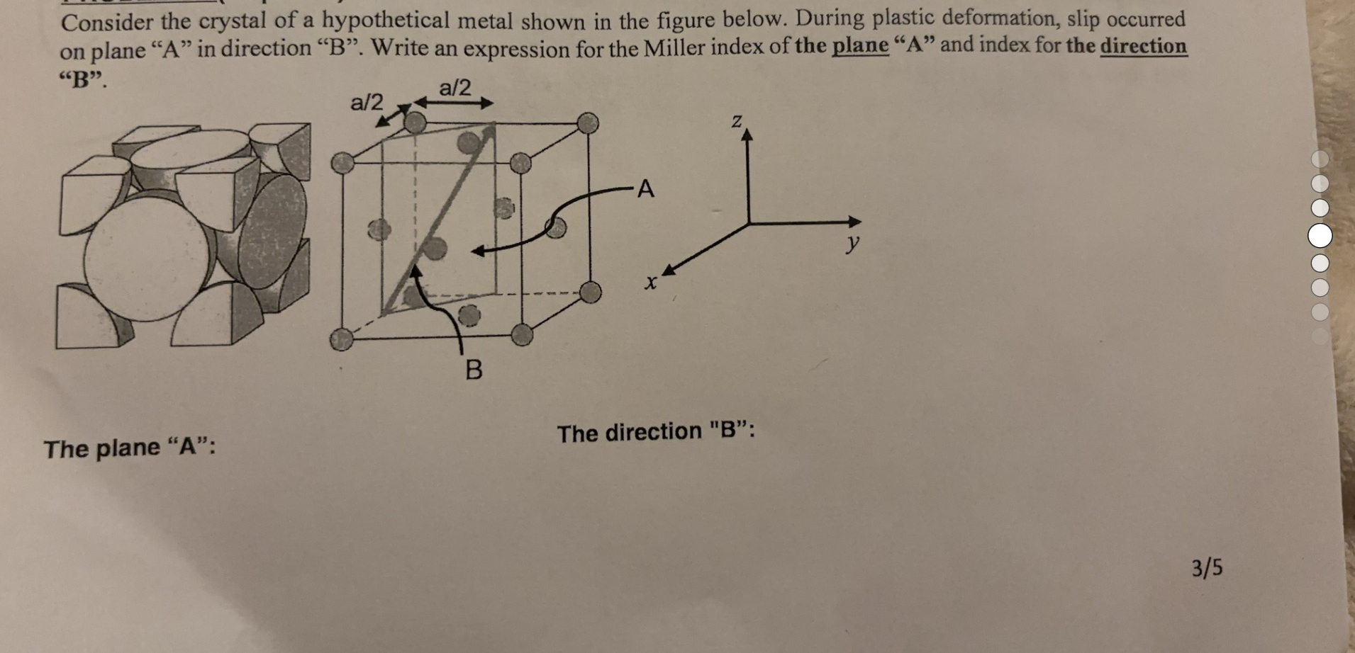 Solved Consider the crystal of a hypothetical metal shown in | Chegg.com
