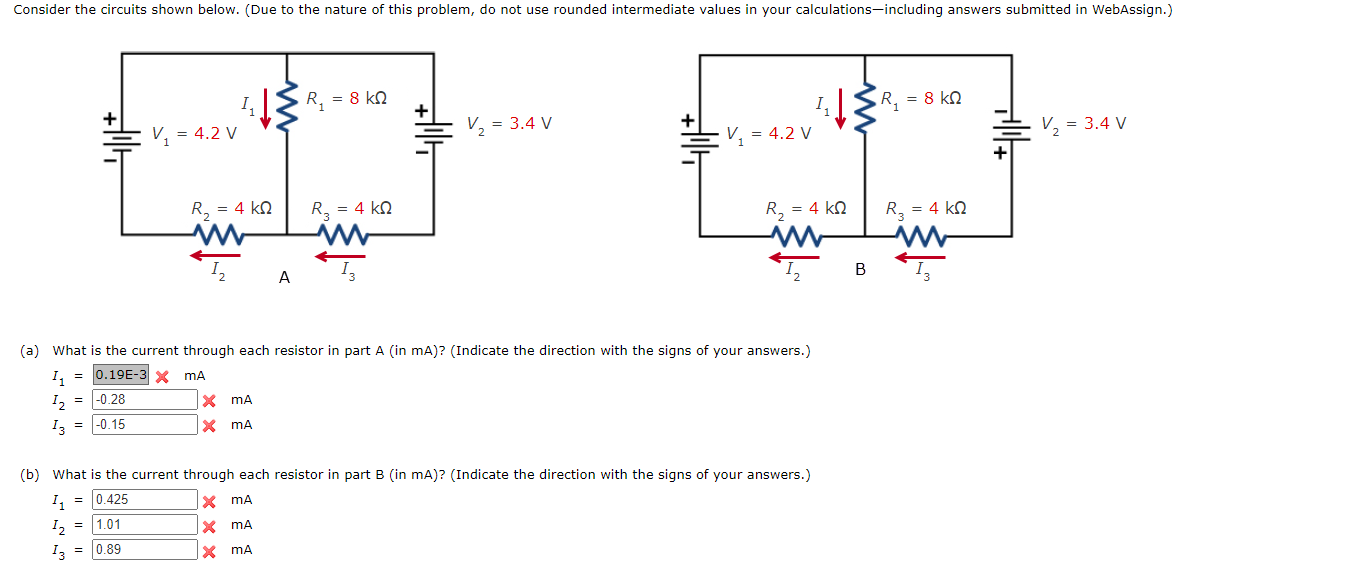 Solved (a) What is the current through each resistor in part | Chegg.com