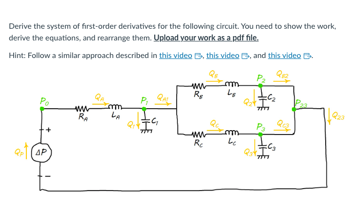 Solved Derive the system of first-order derivatives for the | Chegg.com