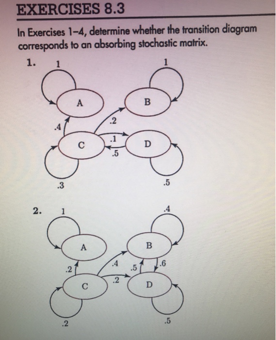 Solved EXERCISES 8.3 In Exercises 1-4, determine whether the | Chegg.com