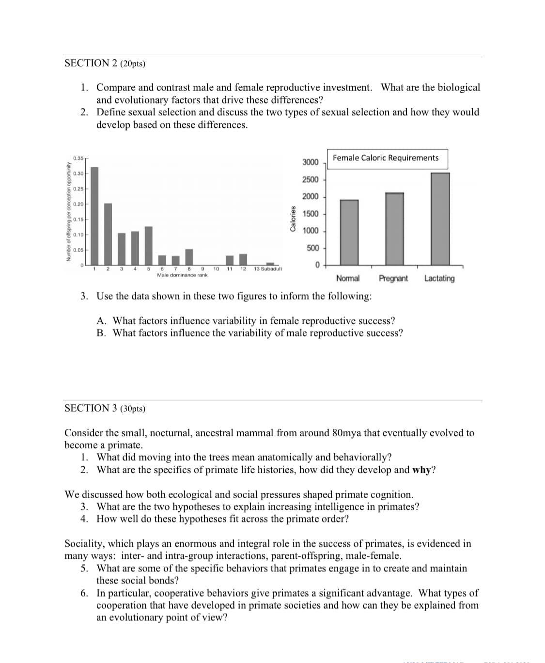 SECTION 2 (20pts) 1. Compare and contrast male and | Chegg.com