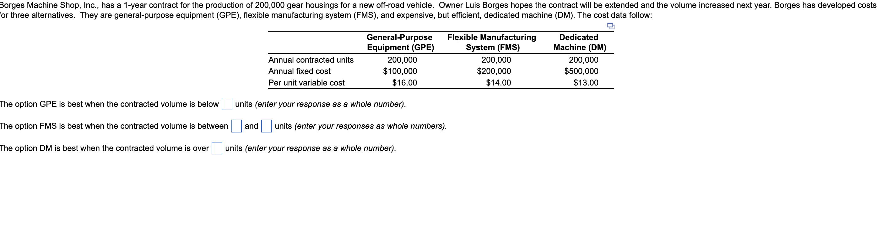 Solved General-Purpose Equipment (GPE) Flexible | Chegg.com