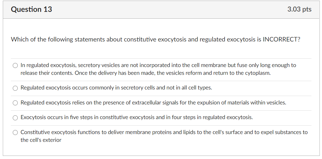 Solved Question 13 3 03 Pts Which Of The Following Chegg Com