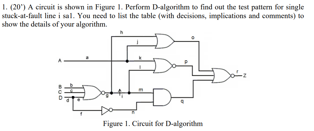 Solved 1. (20') A circuit is shown in Figure 1. Perform | Chegg.com