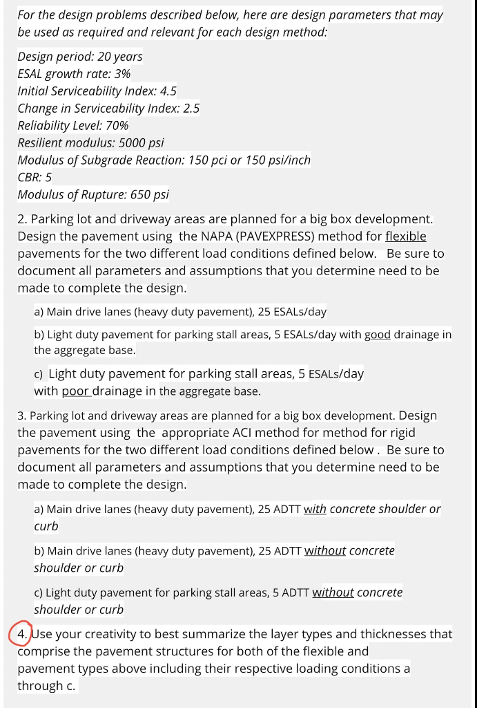 Solved For the design problems described below, here are | Chegg.com