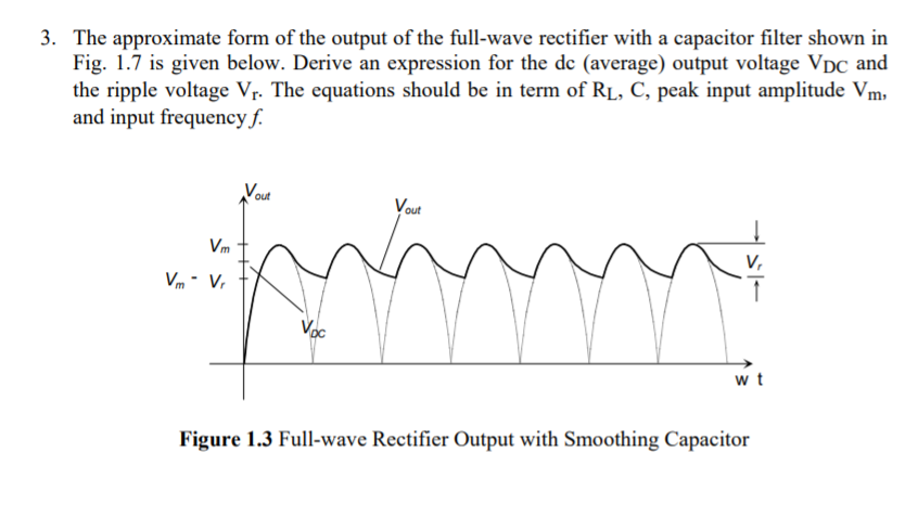 Capacitor filter in full deals wave rectifier