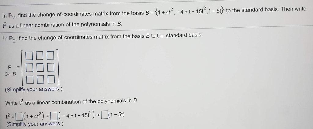 Solved Please Help me with these Linear Algebra questions. | Chegg.com