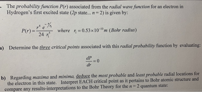 Solved The probability function P(r) associated from the | Chegg.com