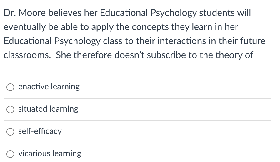 Enactive and 2025 vicarious learning