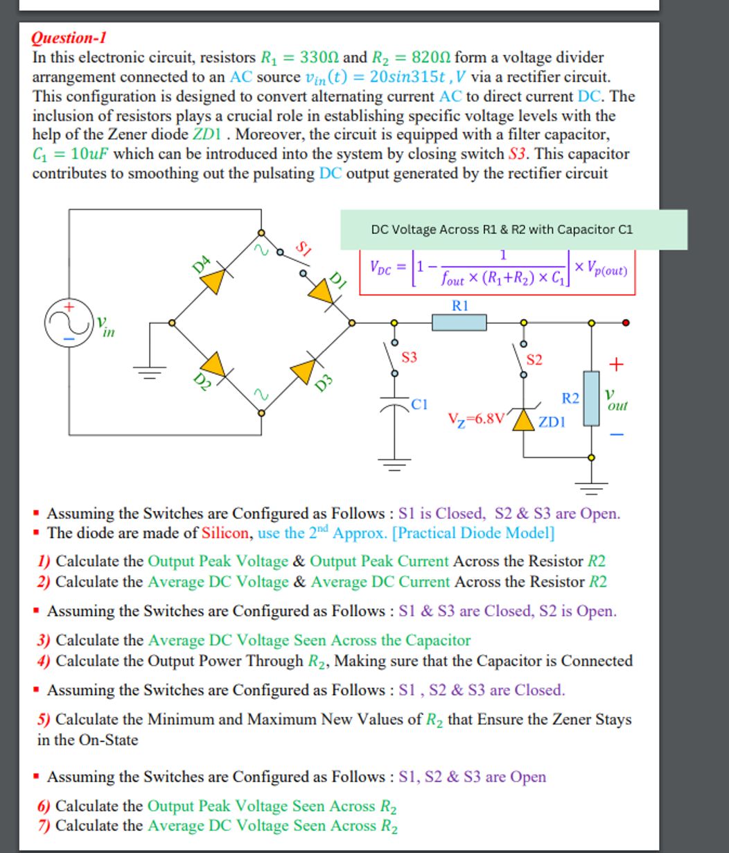 Solved Question-1In this electronic circuit, resistors | Chegg.com