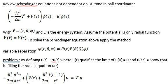 Solved Review schrodinger equations not dependent on 3D time | Chegg.com