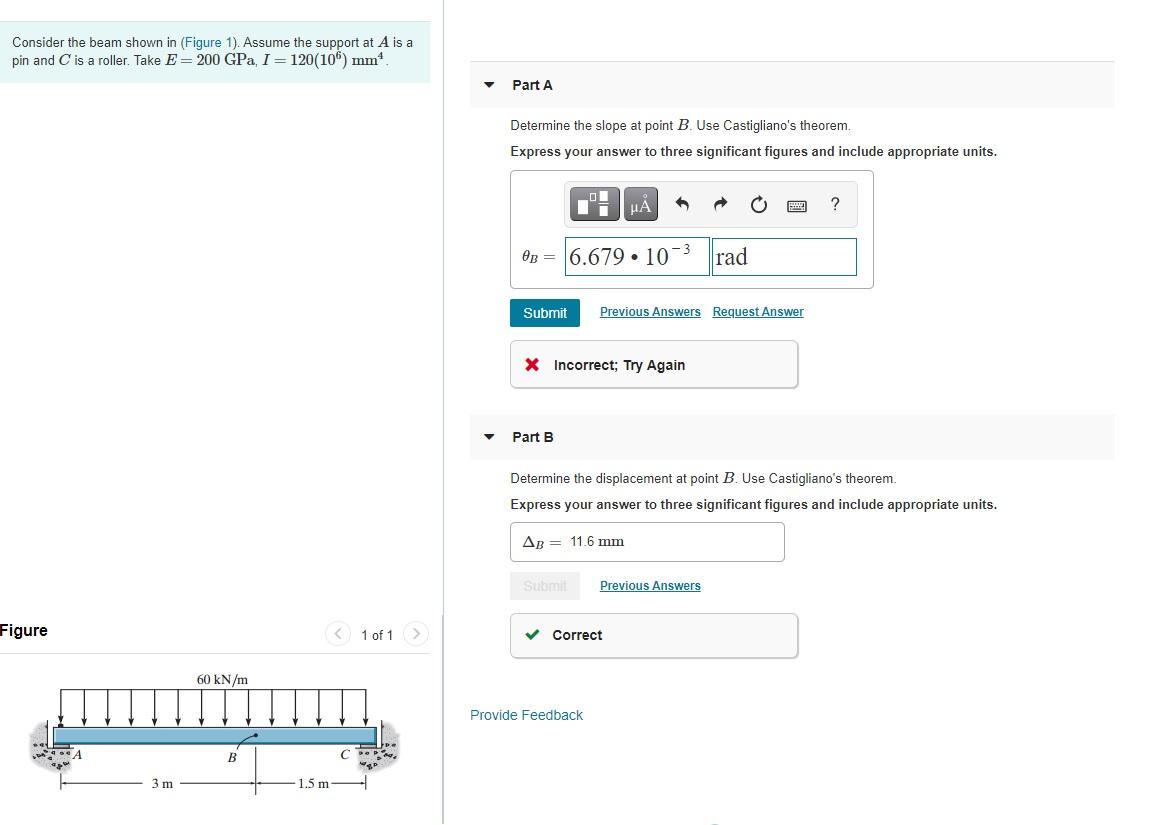 Solved Consider the beam shown in (Figure 1). Assume the | Chegg.com
