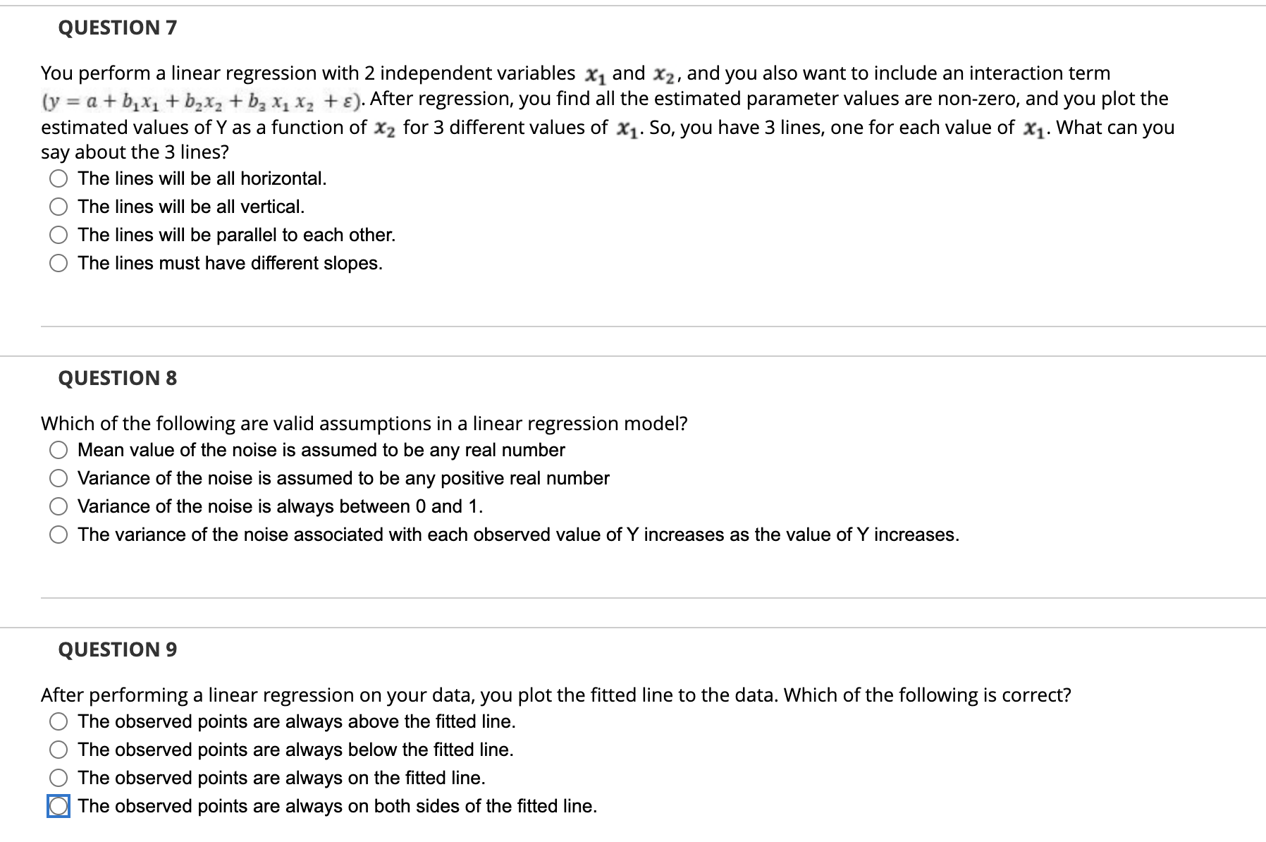 Solved A linear regression model always goes through | Chegg.com