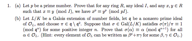 1. (a) Let p be a prime number. Prove that for any | Chegg.com