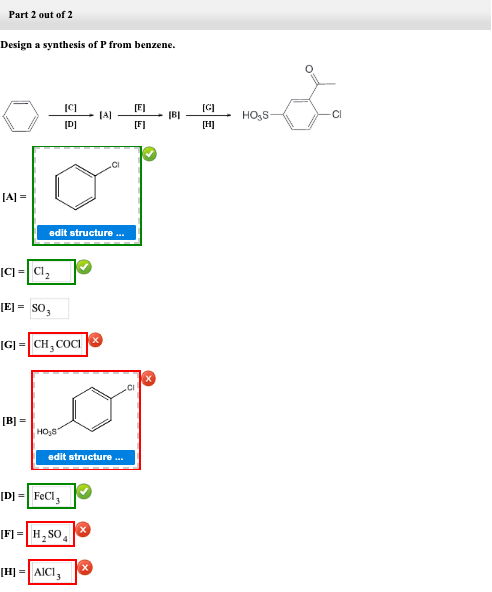 Solved Part 2 Out Of 2 Design A Synthesis Of P From Benze Chegg Com